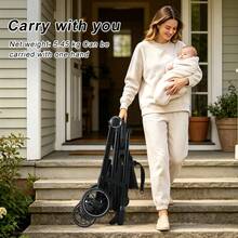 Lightweight Baby Stroller, FoldableStroller, Extended Sun Canopy ,Adjustable Backrest, Breathable Mesh, Easy To Carry, Suitable For Travel - Black - View 9