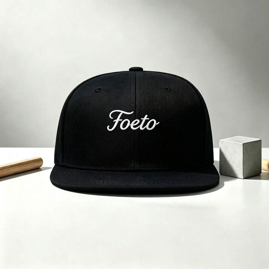 1PC Letter Embroidered Flat Brim Baseball Cap, Adjustable Solid Color Sun Hat, Unisex Casual Streetwear Cap For Outdoor Sports Travel Daily Wear