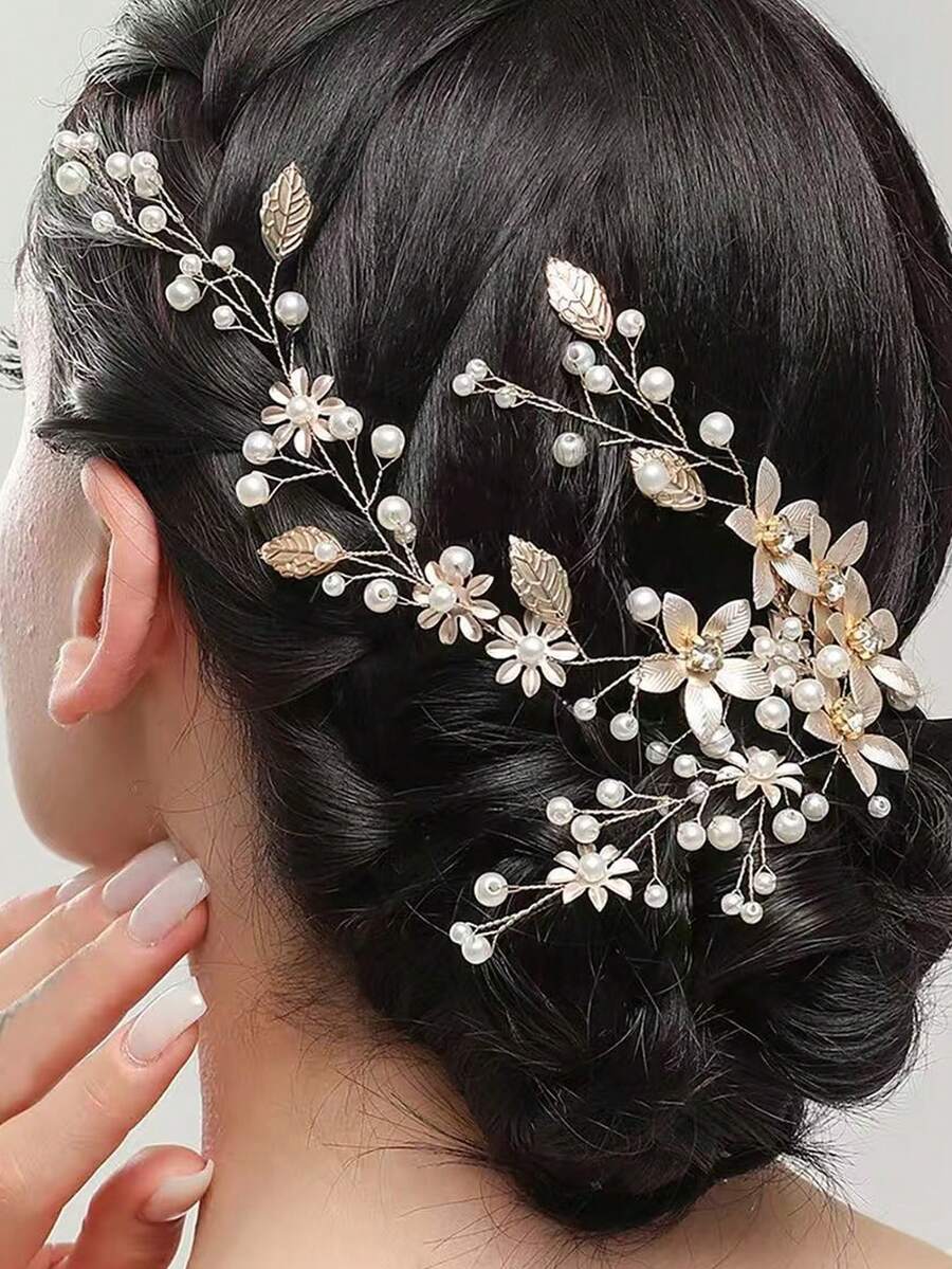 Fashionable Temperament Hair Accessories Versatile Party Sen Princess Style Bridal Headwear Wedding Headband - Gold - View 1