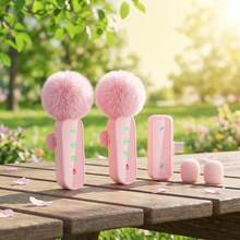 HITOZON Wireless Lavalier Lapel Microphone, Clip-On Mini Mic With Digital Status Display, Crystal Clear Audio, Compatible With IPhone 15/16/17, Android Phones And Laptops For Vlogging, Live Streaming & Video Recording - Pink - View 2