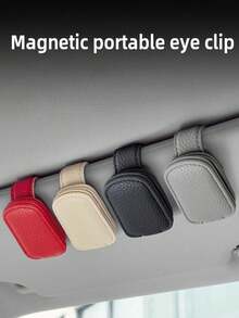 1 قطعة حامل نظارات عالمي لحاجب الشمس في السيارة، مادة PVC، حامل نظارات السيارة، إكسسوار داخلي، رف تخزين النظارات - متعدد الألوان - مشاهدة 5