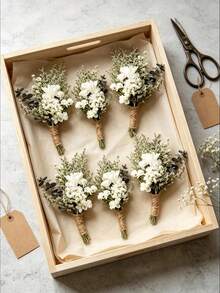 1/2/6/12pcs Bohemian Style Artificial Mini Flower Bouquets, Suitable For Small Vases, Desktops, Mailboxes Gift Decoration Flowers - Green 1 - View 5