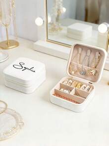 1pc Customized Name Jewelry Storage Box, Portable Handheld Necklace Jewelry Box, Earring Studs Earring Hand Jewelry Necklace Ring Exquisite Mini Box, Personalized Wedding Gift Box, Suitable For Women And Moms, Perfect For Vacation, Back To School, Anniversary, Birthday Gift And Daily Use, Perfect Gift Box For Party, Anniversary, Birthday, Wedding - Multicolor - View 6