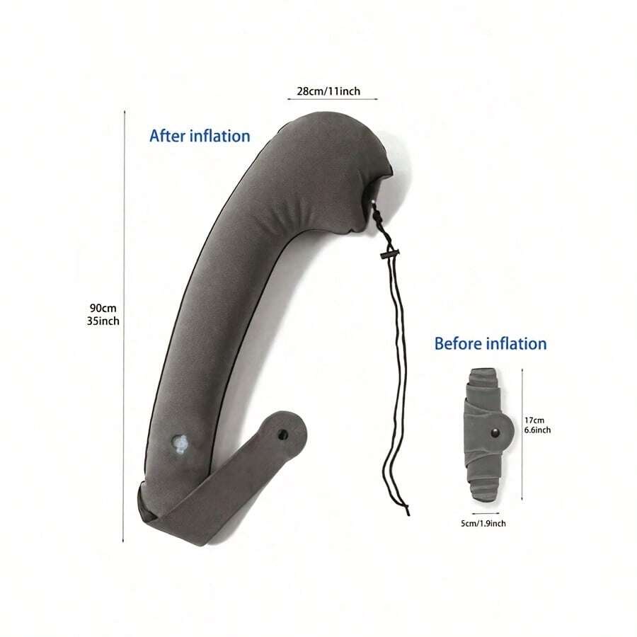 1pc Foldable Travel Pillow, Lightweight Portable Neck Support Cushion With Armrest, Suitable For Car, Airplane, Cruise, Inclined Sleep System Supporting Head, Body And Arms, Essential For Autumn Travel, Airplane Travel Necessity - Multicolor - View 1