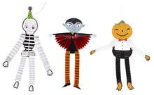 Rubies Halloween Decoration Kit 3 Hanging Characters, Colorful Set With Pumpkin, Vampire, Ideal For Themed Parties And Carnival - Multicolor - View 1