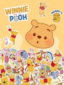 50pcs Disney Winnie The Pooh Stickers , Official Cartoon Vinyl Decals For Scrapbooking Journaling Card Making, Cute Decals For Planner Notebook Calendar Pencil Case, Teacher Classroom Prize Box, Students Holiday Gift - Multicolor - View 12
