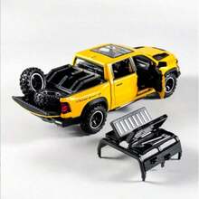 1pc High Performance Off-Road Vehicle, Zinc Alloy Die-Cast 1:32 Scale Pickup Truck Model, With Realistic Sound And Light Functions, Openable Doors And Hood, Perfect Collectible Toy Or Birthday Gift For Young People, Gift - Multicolor - View 1