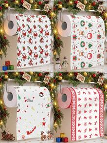 Christmas Kitchen Paper Towels, Thick 3-Ply Roll Paper, Dry And Wet Dual-Use Disposable Kitchen Cleaning, Multiple Styles Available, Home Cleaning Tools, Christmas Gift, Christmas Decorative Napkins, Party And Birthday Gift - View 9