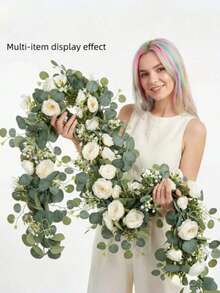 1pc/2pcs 1.8M Silk Cloth Large Peony Vine - Peony - White - View 4