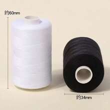 Simthread All Purpose Thread Polyester 400 Yards Each (1 White 1 Black) - 1pc - View 2