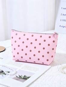 1Pc/Set Polka Dot Print High-Value Cosmetic Bag,Large Capacity PU Skincare Bag Portable Travel Toiletry Bag,Waterproof Makeup Bag For Daily Use - Multicolor - View 19