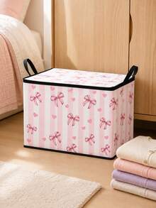 Covered Storage Box, Foldable Storage Box, Storage Box, Book Organizer, Office Organizer, Under Bed Storage, Suitable For Work, School, Dormitory Storage, Back To School Season, Dormitory Essentials, Christmas Gifts, Holiday Souvenirs, - Multicolor - View 3