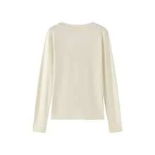 Women's Autumn Atmosphere Cashmere Slim Fit Flattering Base Layer Top - Beige - View 8