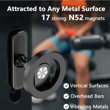 Foldable Magnetic Phone Mount For Gym, Dual Magnet Phone Holder Accessory, 360° Adjustable, Portable Workout Essential Gift Compatible With Iphone 16/15/14/13/12 Series - Multicolor - View 3
