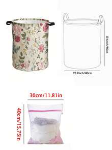 Multi Functional Large Laundry Basket/Dirty Clothes Basket,Laundry Hampers Bags,Printed Pattern Shape-Foldable Circular Clothes Basket,Portable Laundry Bag,For Bathroom/Bedroom,Dormitory,Housewarming Gift - Multicolor - View 11