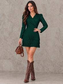 Women Short Dresses - Green - View 3
