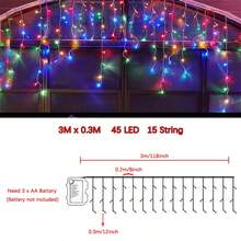 Battery Box Curtain Icicle Lights Christmas Lights Outdoor Eaves Decor String Lights For Halloween Wedding Party Holiday Decorations Autumn Home Decor - Battery-operated Icicle Lights - View 20