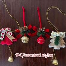 Christmas Bow With Bell, Decorative Gold Bell Pendant Hanging Suitable For Indoor Outdoor Home Car Bag Party Decoration Christmas Gift Christmas Decoration (One Size Random Style) - Multiple Styles - View 11