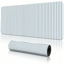 Extra Large Office Desk Mouse Pad, Light Blue And White Vertical Striped Soft Gaming Keyboard Pad, Non-Slip Rubber Bottom Stitched Edge Waterproof Large Desk Mat, Suitable For Office, Home, Laptop Decoration - Mouse Pad - View 9