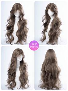 alicegarden 32-Inch Forehead Lace Front Wig A Natural Wavy Style In A A Stunning Maroon. Middle Part Design , This False Hairpiece Is Perfect For Ms Daily Party Cosplay Use, Offering A Natural And Natural Durable Wig Gift For Ladies. - Maroon - View 8