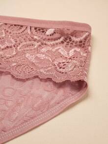 5pcs European & American Style Lace Patchwork Letter Print Comfortable Breathable Women's Triangle Panties - Multicolor - View 5