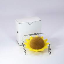 Cute Sunflower Shaped Velvet Ring Box, Mini Portable Jewelry Storage Box, Soft Flannel Lining Ring Holder, Proposal, Wedding, Engagement Decorative Jewelry Storage Container, Ideal Gift Box For Rings And Small Accessories, Bedroom Desktop Decor - Sunflower - View 5