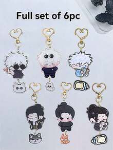 1pc/3pcs/6pcs Cartoon Anime Keychain, Suitable For Back To School Backpack Key Decoration, Halloween, Party Decoration, Holiday Decoration, Car Pendant, Party Gift, Back To School Gift, Perfect Gift For Fans. - Multicolor - View 10