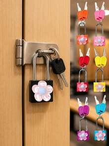 Floral Decorative Metal Padlock (Includes 2 Keys), Suitable For Travel, Business Trips, Daily Commute, School Or Office Use, Outdoor Camping - A - View 11