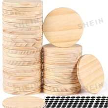 10 Pcs 4 Inch Round Wooden Coasters With Non-Slip Silicone Bottom, For DIY Crafts, Painting, And Engraving - Perfect For Home Decor - A - View 4