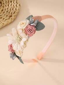 1pc Girls Mori Style Fabric Floral Headband, Versatile Atmosphere Head Hoop For Daily Decoration - Multicolor - View 6