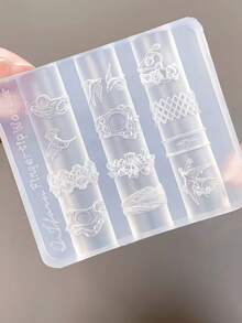قالب سيليكون DIY لفن الأظافر بزخرفة 3D من الدانتيل على شكل فراشة وصليب بإطار عتيق، 1 قطعة - شفاف - مشاهدة 7