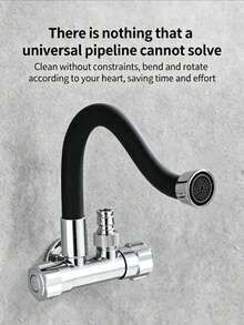 360° Rotating Universal Faucet Extender, 7.87-19.69 Inch Copper Anti-Splash Flexible Tube Extension Adapter, Metal Material, Suitable For Kitchen And Bathroom Fixtures - Multicolor - View 6