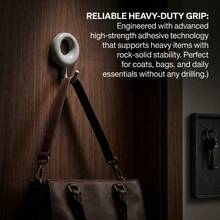Heavy-Duty Adhesive Wall Hooks, Wall-Mounted Hanging Hooks, No-Drill No-Trace Strong Sticky Hooks For Wall, Door, Bathroom, Kitchen, Closet, Entryway, Bedroom, Towel, Coat, Hat, Bag, Holiday Decoration, Christmas Stocking, Winter Season - View 3