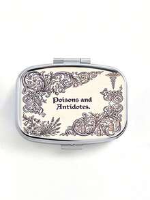 Portable Mini Pill Case, Single-Piece 2d Flat-Printed Dual-Compartment, Vintage Floral And Botanical Pattern Print, Sealed And Moisture-Proof, Capsule And Vitamin Organizer, Pocket-Sized Travel Medicine Storage Box, 2D Flat,Only Includes The Box - Multicolor - View 11