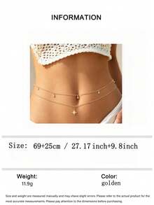 Sexy Minimalist Transparent Rhinestone Waist Chain For Women, Sweet & Cool Bikini Body Chain, Sparkling Waist Chain - 06 - View 6