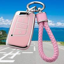 TPU Keycase With Keychain, Suitable For Passat Assat B8, Seat, Sko Da Passat Keycases (Available In 5 Colors), Durable Car Key Accessories - Model D - View 13