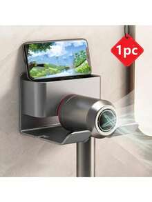 1pc Wall Mounted Hair Dryer & Phone Holder, Suction Cup Installation And Strong Adhesive, Easy Install Without Drilling. Suitable For Garden Layout, Soft Rubber Parts, Holiday Essentials, Exquisite Room Decor. - Multicolor - View 5
