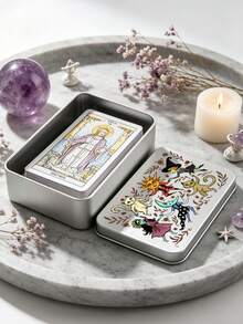 Tarot Card Storage Box, Printed With Tarot Cards, Leopard, Mysterious Eye, Witch Patterns, Can Be Used As Tarot Card Storage Box, Gift Box - Multicolor - View 4