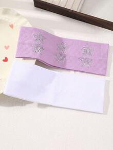 2pcs/4pcs Women's Ribbed Knit Headband Set, Rhinestone Star Wide Elastic Headband, Y2K Street Style Soft Elastic Hairband, Suitable For Autumn/Winter Sports, Yoga, Daily Makeup, Face Washing Hair Accessory - Multicolor - View 6