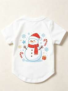 1pc Christmas Print Breathable Anti‑Shedding Pet Tank Vest, Lightweight Comfortable Clothes For Small Dogs & Cats - Multicolor - View 6