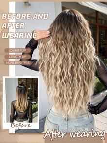 HEYPINK Clip In V-Shape Hair Extensions For Women 24 Inch One Piece Synthetic Straight Hair Extension Full Head Hairpiece With 5 Clips Dark Chocolate - Dark Brown - View 4