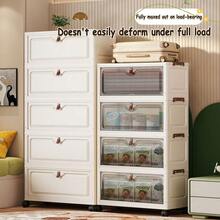 Multi-Size Flip-Top No-Assembly Folding Storage Cabinet, Home Organizer Cabinet For Living Room, Snack, Toy And Miscellaneous Storage - White - View 1