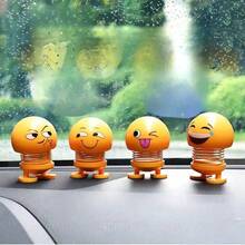 2PCS Random Bobblehead Figurines, Multiple Happy Expressions Randomly Shipped, Plastic Material Durable And Not Easily Broken, Place On Car Dashboard, Bobbing Motion Healing, Compact And Does Not Block View, Creative Car Interior Decoration Small Item - 2PCS Random Expression Bobblehead Figures - View 4