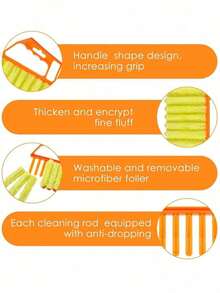 2pcs/Set Handheld Blind/Car Window Cleaner, Vent Cleaner, Window Curtain Cleaning Brush With Detachable Microfiber Cover, Convenient For Cleaning Air Conditioner, Car Vent, Fan Slot, Suitable For Home, School, Hotel, Christmas Cleaning Tools (Optional 2pcs/1pc), Cleaning Supplies, Kitchen Essentials - A - View 5