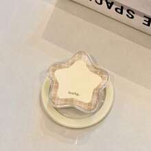 1pc Creative Star Mirror Epoxy Air Cushion Phone Stand, Strong Suction Desktop Slouchy Bracket - Multicolor - View 6