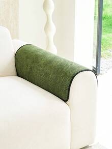 1PC Chenille Solid Color Wave Jacquard Sofa Cushion Seat Pad, All-Season Non-Slip, Pet Scratch-Resistant, Durable & Dustproof, Easy To Maintain, Machine Washable, Sofa Decorative & Protective Cover. - Green - View 5