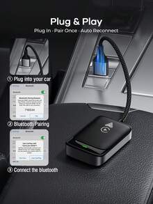 REMAX 2-In-1 Wireless Apple CarPlay & Android Auto Adapter, Converts Factory Wired CarPlay/Android Auto To Wireless, Plug & Play, Fast & Stable Connection, Auto Reconnect, USB-A With USB-C Adapter, Car Accessories, Car Essentials, Car Supplies - KY-4113 - View 4