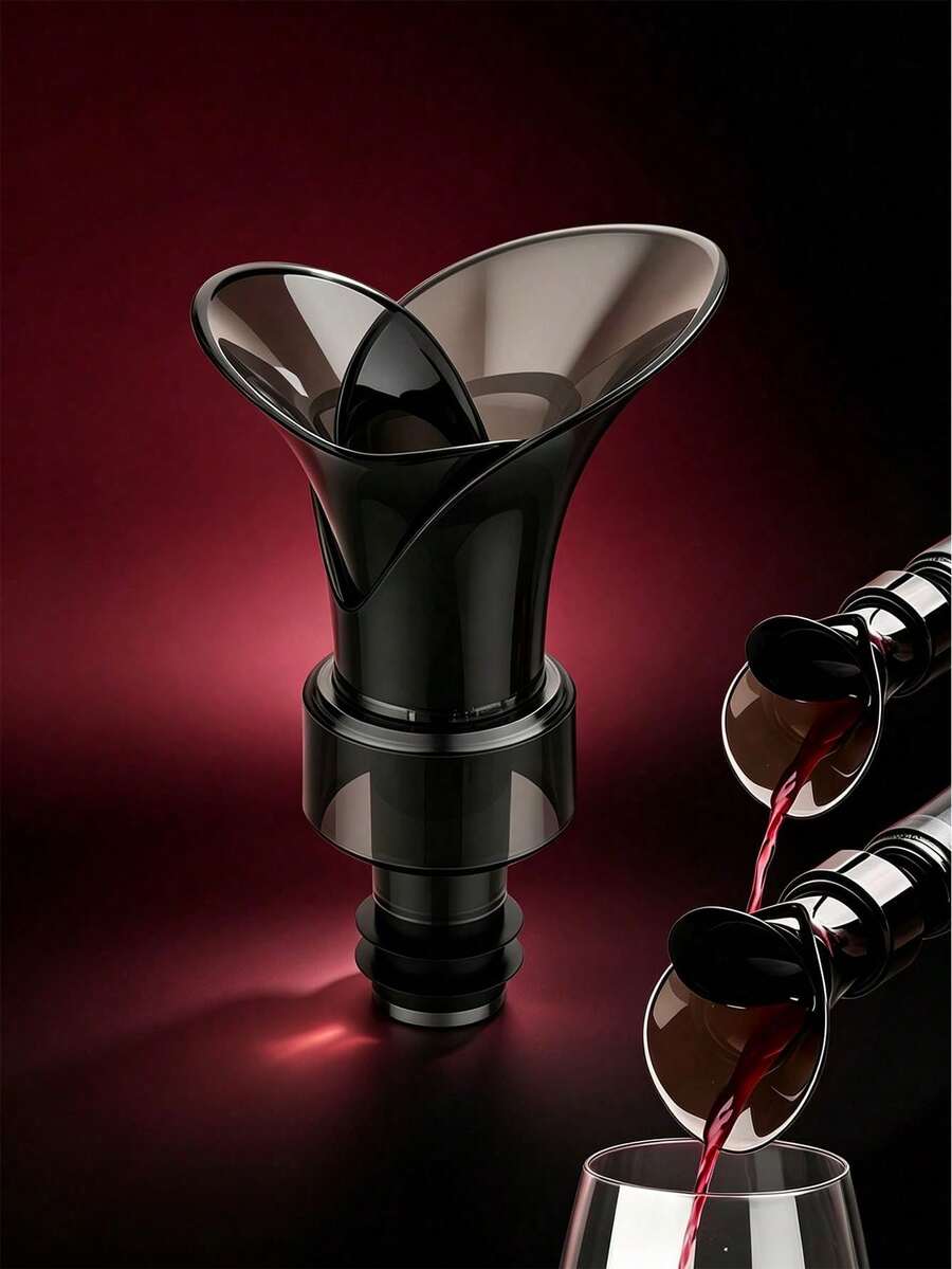 2-In-1 Vacuum Pump Wine Preserver, Preserves Freshness And Aroma, Petal-Shaped Leak-Proof Reusable Wine Stopper, Easy-Pour Airtight Decanter And Quick Infuser, Suitable For Standard Wine Bottles - Multicolor - View 1