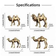 4pcs Copper Color Mini Camel Statue Decorative Metal Figurines, Suitable For Fairy Garden, Micro Landscape, Bonsai, Fish Tank And Miniature Landscape Decoration - Mini Camel - View 4