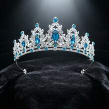 1pc Minimalist Queen Crown Bridal Party Wedding Jewelry - Baby Blue - View 5